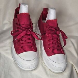 Women's Red Canvas Sneakers